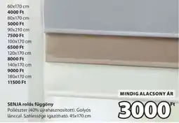 JYSK SENJA ROLÓS FÜGGÖNY ajánlat