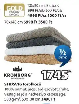 JYSK KRONBORG STIDSVIG törölköző ajánlat