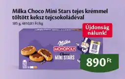 EcoFamily Milka Choco Mini Stars tejes krémmel töltött keksz tejcsokoládéval ajánlat