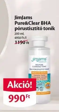 EcoFamily JimJams Pure&Clear BHA pórustisztító tonik ajánlat