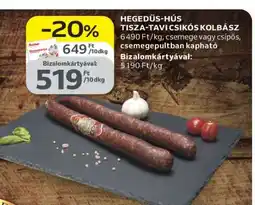 Auchan HEGEDŰS-HÚS TISZA-TAVI CSIKÓS KOLBÁSZ ajánlat