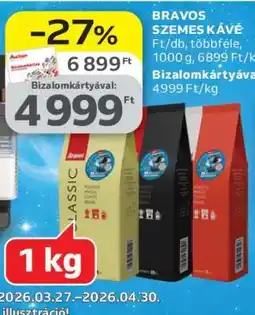 Auchan BRAVOS Szemes kávé ajánlat