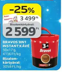 Auchan BRAVOS 3in1 instant kávé ajánlat