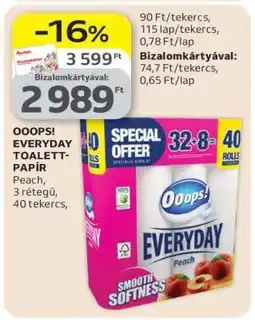 Auchan Ooops! Everyday Toalettpapír ajánlat