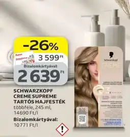 Auchan Schwarzkopf Creme Supreme tartós hajfesték ajánlat