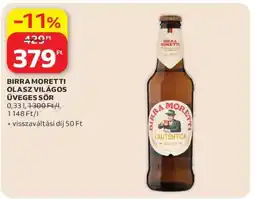 Auchan BIRRA MORETTI OLASZ VILÁGOS ÜVEGES SÖR ajánlat