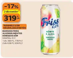 Auchan Borsodi Friss Alkoholmentes Dobozos Sör ajánlat
