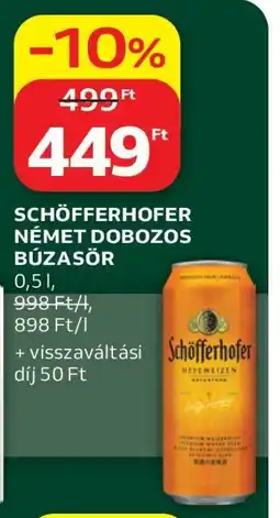 Auchan Schöfferhofer Német Dobozos Búzasör ajánlat