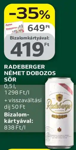 Auchan Radeberger Német Dobozos Sör ajánlat