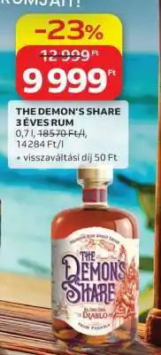 Auchan THE DEMON’S SHARE 3 ÉVES RUM ajánlat