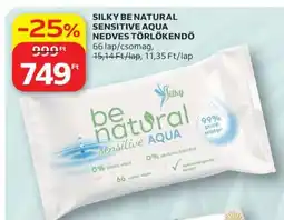 Auchan SILKY BE NATURAL SENSITIVE AQUA NEDVES TÖRLŐKENDŐ ajánlat