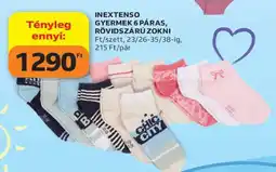 Auchan INEXTENSO GYERMEK 6 PÁRAS, RÖVIDSZÁRÚ ZOKNI ajánlat