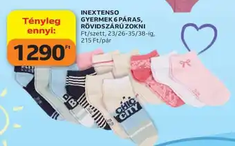 INEXTENSO GYERMEK 6 PÁRAS, RÖVIDSZÁRÚ ZOKNI