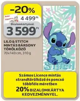Auchan LILO & STITCH MINTÁS BÁRSONY TÖRÖLKÖZŐ ajánlat
