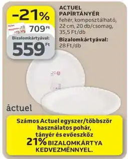 Auchan ACTUEL PAPÍRTÁNYÉR ajánlat