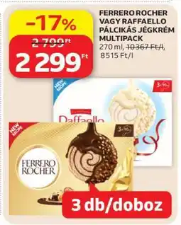 Auchan FERRERO ROCHER VAGY RAFFAELLO PÁLCIKÁS JÉGKRÉM MULTIPACK ajánlat