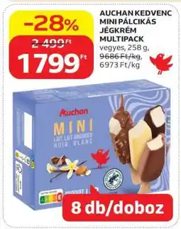 Auchan AUCHAN KEDVENC MINI PÁLCIKÁS JÉGKRÉM MULTIPACK ajánlat