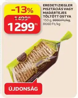 Auchan Eredeti Ziegler pisztáciás vagy madártejes töltött ostya ajánlat