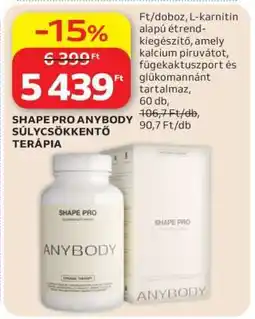 Auchan SHAPE PRO ANYBODY SÚLYCSÖKKENTŐ TERÁPIA ajánlat