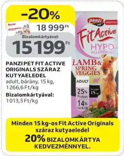 Auchan PANZI PET FIT ACTIVE ORIGINALS SZÁRAZ KUTYAELEDEL ajánlat
