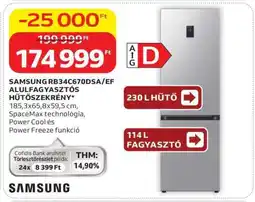Auchan Samsung RB34C670DSA/EF Alulfagyasztós Hűtőszekrény ajánlat