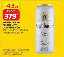 Auchan Krombacher Pils Német Dobozos Sör ajánlat