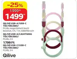 Auchan QILIVE USB-A/USB-C TÖLTŐKÁBEL ajánlat