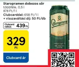 Tesco Staropramen dobozos sör ajánlat