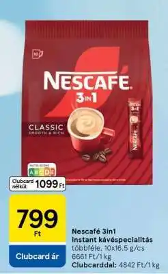 Tesco Nescafé 3in1 instant kávéspecialitás ajánlat