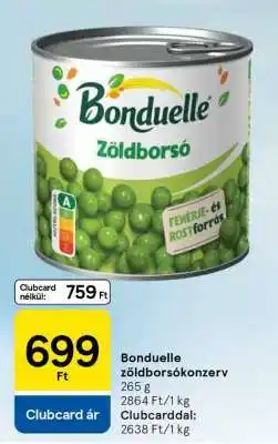 Tesco Bonduelle zöldborsókonzerv ajánlat