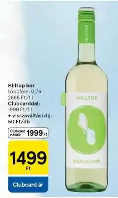 Tesco Hilltop bor ajánlat