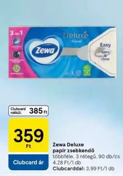 Tesco Zewa Deluxe papír zsebkendő ajánlat