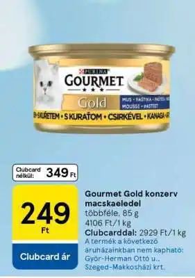 Tesco Gourmet Gold konzerv macskaeledel ajánlat