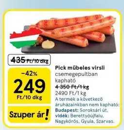 Tesco Pick műbeles virsli ajánlat