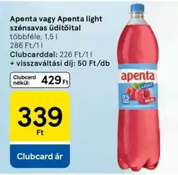 Tesco Apenta vagy Apenta light szénsavas üdítőital ajánlat