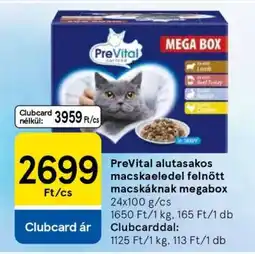 Tesco Prevital alutasakos macskaeledel felnőtt macskáknak megabox ajánlat