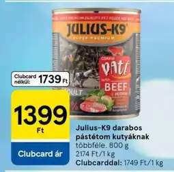 Tesco Julius-K9 darabos pástétom kutyáknak ajánlat