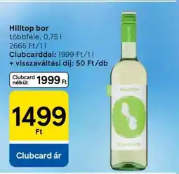 Tesco Hilltop bor ajánlat