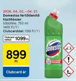Tesco Domestos fertőtlenítő tisztítószer ajánlat