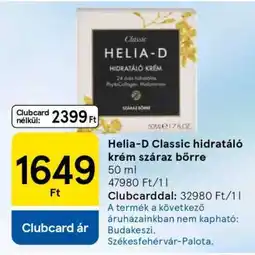 Tesco Helia-D Classic hidratáló krém száraz bőrre ajánlat