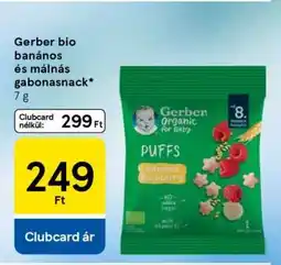 Tesco Gerber bio banános és málnás gabonasnack ajánlat