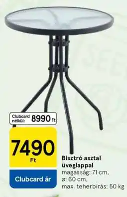 Tesco Bisztró asztal üveglappal ajánlat