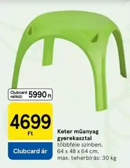Tesco Keter műanyag gyerekasztal ajánlat