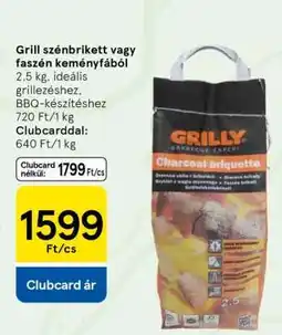 Tesco Grill szénbrikett vagy faszén keményfából ajánlat