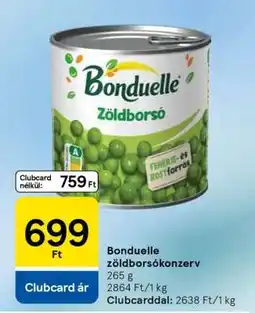 Tesco Bonduelle zöldborsókonzerv ajánlat