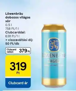 Tesco Löwenbräu dobozos világos sör ajánlat