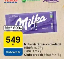 Tesco Milka kistáblás csokoládé ajánlat