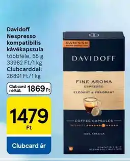 Tesco DAVIDOFF Nespresso kompatibilis kávékapszula ajánlat