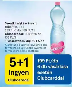 Tesco SZENTKIRÁLYI Ásványvíz ajánlat