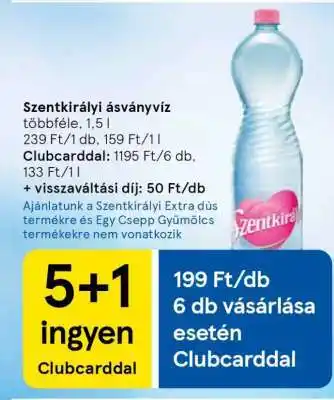 Tesco SZENTKIRÁLYI Ásványvíz ajánlat
